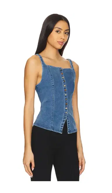 Free People A Moment In Time Denim Vest | Thumbnail 2 Free People A Moment In Time Denim Vest | Thumbnail 2
