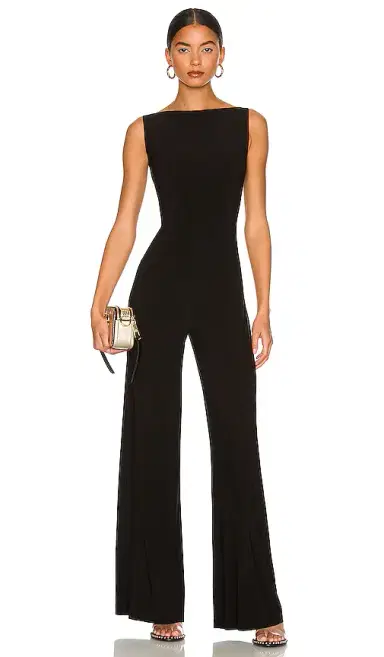 Norma Kamali Sleeveless X Straight Leg Jumpsuit | Thumbnail 1 Norma Kamali Sleeveless X Straight Leg Jumpsuit | Thumbnail 1