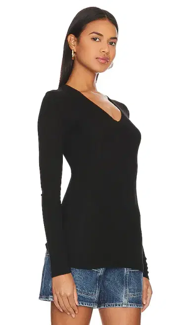 ENZA COSTA Rib Bold Long Sleeve U Top | Thumbnail 2 ENZA COSTA Rib Bold Long Sleeve U Top | Thumbnail 2