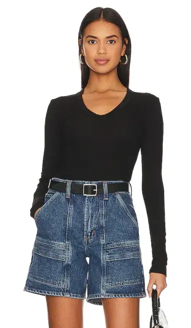 ENZA COSTA Rib Bold Long Sleeve U Top | Thumbnail 1 ENZA COSTA Rib Bold Long Sleeve U Top | Thumbnail 1