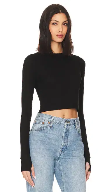 Michael Lauren Panama Long Sleeve Crop Top | Thumbnail 2 Michael Lauren Panama Long Sleeve Crop Top | Thumbnail 2