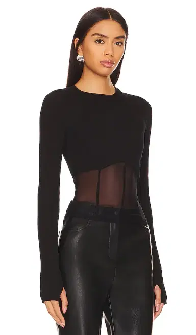 Michael Lauren Danton Rib Mesh Corset Top | Thumbnail 2 Michael Lauren Danton Rib Mesh Corset Top | Thumbnail 2