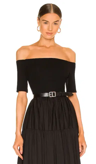 Enza Costa Half Sleeve Off-Shoulder Top | Thumbnail 1 Enza Costa Half Sleeve Off-Shoulder Top | Thumbnail 1