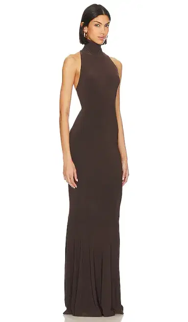 Norma Kamali Halter Turtle Fishtail Gown | Thumbnail 2 Norma Kamali Halter Turtle Fishtail Gown | Thumbnail 2