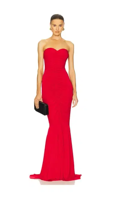 Norma Kamali x REVOLVE Strapless Shirred Front Fishtail Gown | Thumbnail 1 Norma Kamali x REVOLVE Strapless Shirred Front Fishtail Gown | Thumbnail 1
