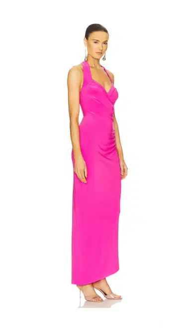 Norma Kamali x REVOLVE Halter Sweetheart Side Drape Gown | Thumbnail 2 Norma Kamali x REVOLVE Halter Sweetheart Side Drape Gown | Thumbnail 2
