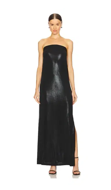 Norma Kamali Strapless Tailored Side Slit Gown | Thumbnail 1 Norma Kamali Strapless Tailored Side Slit Gown | Thumbnail 1