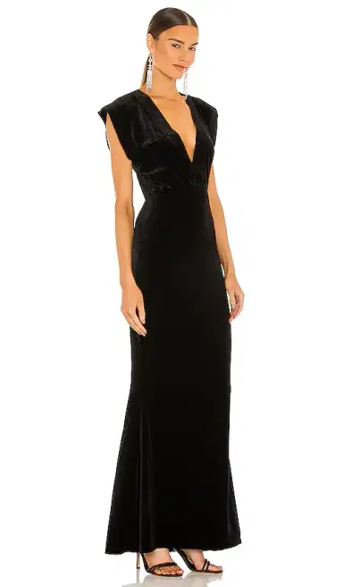 Norma Kamali V Neck Rectangle Gown | Thumbnail 2 Norma Kamali V Neck Rectangle Gown | Thumbnail 2