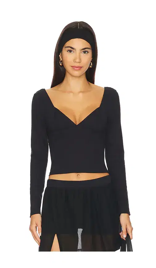 x Intimately FP Duo Corset Long Sleeve Cami In Black x Intimately FP Duo Corset Long Sleeve Cami In Black