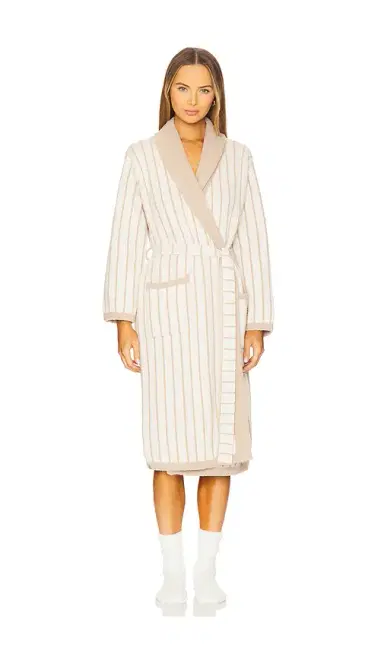 Barefoot Dreams CozyChic Cotton Pinstripe Robe | Thumbnail 1 Barefoot Dreams CozyChic Cotton Pinstripe Robe | Thumbnail 1