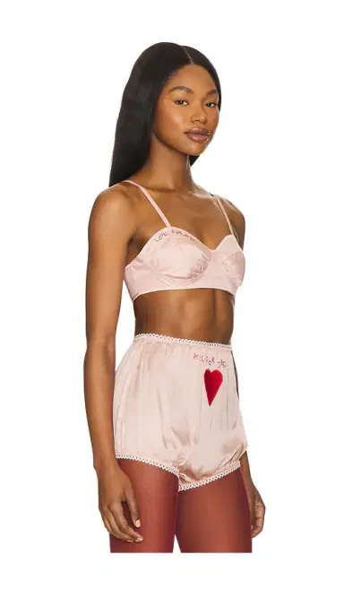 FIORUCCI Embroidered Satin Heart Bralette | Thumbnail 2 FIORUCCI Embroidered Satin Heart Bralette | Thumbnail 2