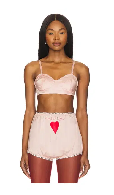 FIORUCCI Embroidered Satin Heart Bralette | Thumbnail 1 FIORUCCI Embroidered Satin Heart Bralette | Thumbnail 1