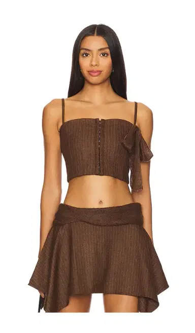 Zemeta My Bow Pin Stripe Corset Top | Thumbnail 1 Zemeta My Bow Pin Stripe Corset Top | Thumbnail 1