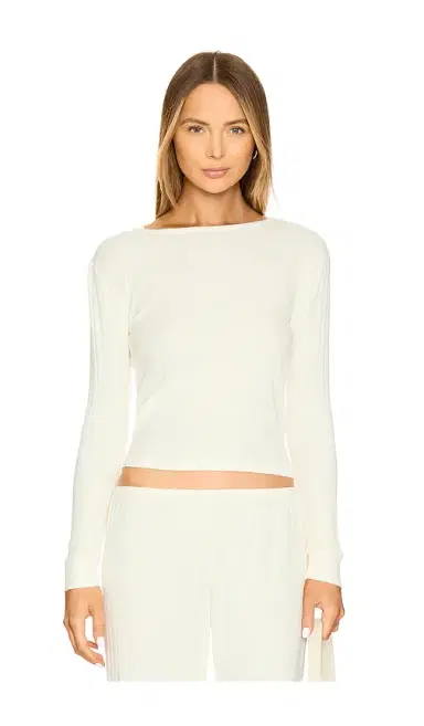 DONNI. Pointelle Long Sleeve | Thumbnail 1 DONNI. Pointelle Long Sleeve | Thumbnail 1