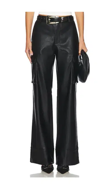 SEROYA Fifer Faux Leather Low Rise Cargo Pant | Thumbnail 1 SEROYA Fifer Faux Leather Low Rise Cargo Pant | Thumbnail 1