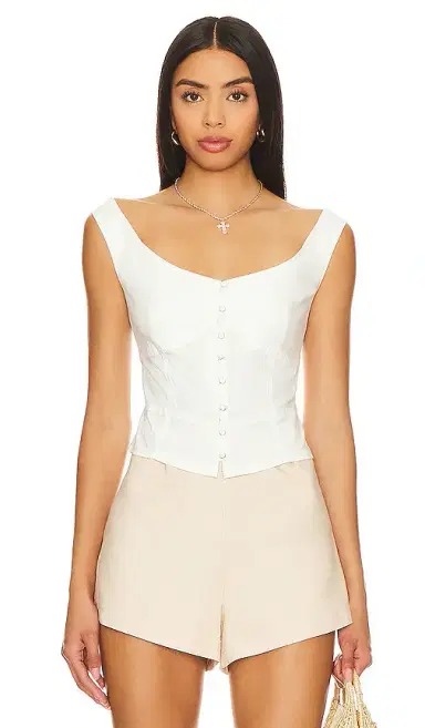 Free People Sally Solid Corset Top In Bright | Thumbnail 1 Free People Sally Solid Corset Top In Bright | Thumbnail 1