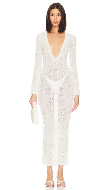 MORE TO COME Dylan Deep V Maxi Dress | Thumbnail 2 MORE TO COME Dylan Deep V Maxi Dress | Thumbnail 2