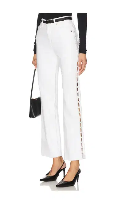 SIMKHAI Amelia High Rise Pearl Embellished Denim Jeans | Thumbnail 1 SIMKHAI Amelia High Rise Pearl Embellished Denim Jeans | Thumbnail 1