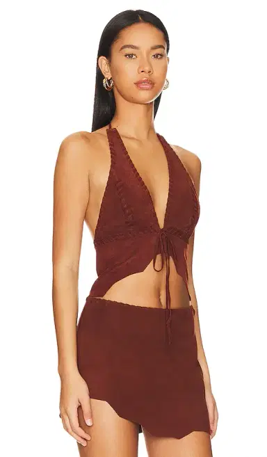 Lovers and Friends Suede Leather Top | Thumbnail 2 Lovers and Friends Suede Leather Top | Thumbnail 2