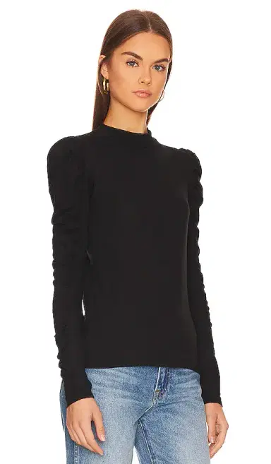 Bobi Shirred Sleeve Turtleneck Top | Thumbnail 2 Bobi Shirred Sleeve Turtleneck Top | Thumbnail 2