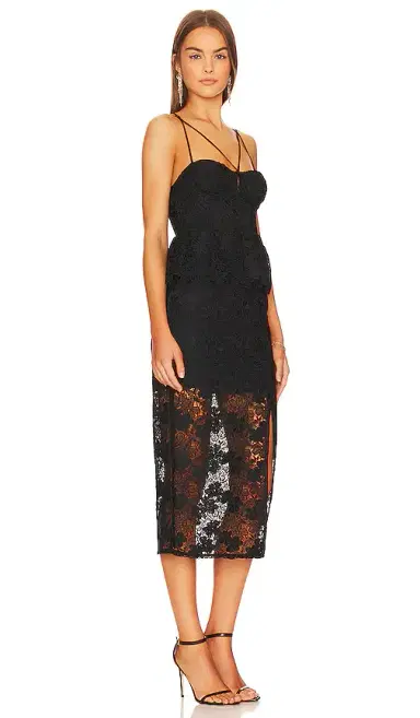 LPA Madonna Lace Corset Midi Dress | Thumbnail 2 LPA Madonna Lace Corset Midi Dress | Thumbnail 2