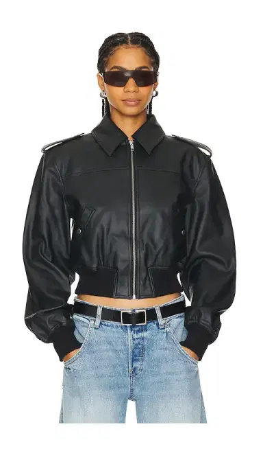 Lovers and Friends Dylan Faux Leather Bomber Jacket | Thumbnail 1 Lovers and Friends Dylan Faux Leather Bomber Jacket | Thumbnail 1