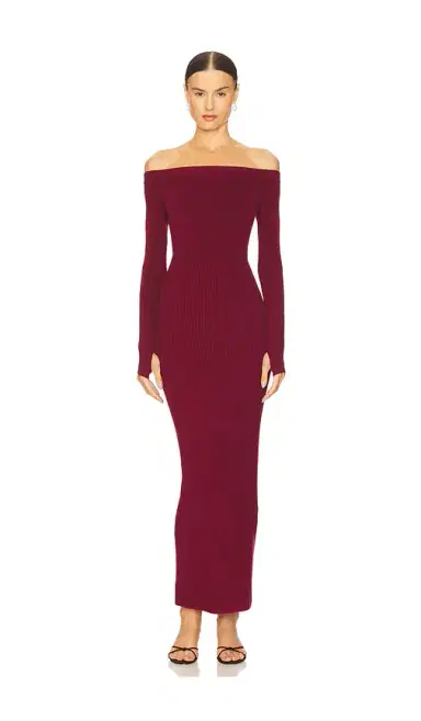 Michael Costello x REVOLVE Off Shoulder Bodycon Maxi Dress | Thumbnail 1 Michael Costello x REVOLVE Off Shoulder Bodycon Maxi Dress | Thumbnail 1