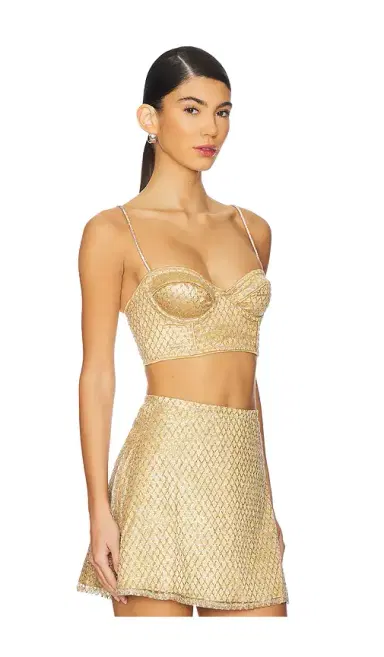 For Love & Lemons Glitter Grid Bustier Top | Thumbnail 2 For Love & Lemons Glitter Grid Bustier Top | Thumbnail 2