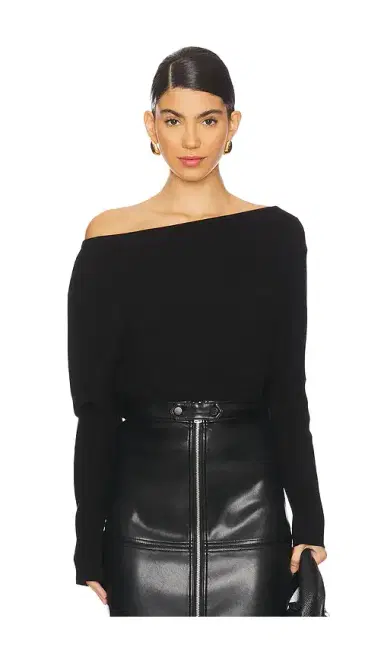 Simkhai Lavina Draped Off Shoulder Sweater | Thumbnail 1 Simkhai Lavina Draped Off Shoulder Sweater | Thumbnail 1