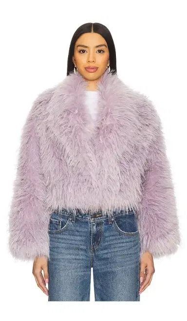 Adrienne Landau Cropped Mongolian Jacket | Thumbnail 2 Adrienne Landau Cropped Mongolian Jacket | Thumbnail 2