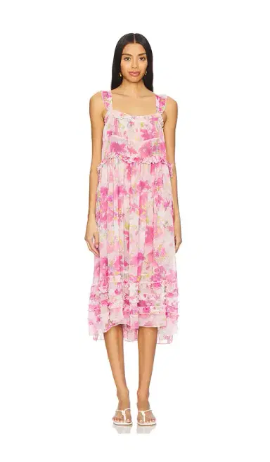 Free People x Intimately Fp Moon Phase Printed Midi Dress In Pop Combo | Thumbnail 1 Free People x Intimately Fp Moon Phase Printed Midi Dress In Pop Combo | Thumbnail 1