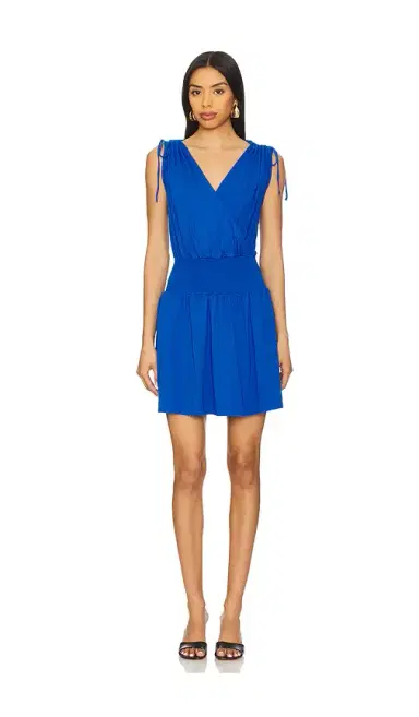 Bobi Surplice Smocked Waist Dress | Thumbnail 1 Bobi Surplice Smocked Waist Dress | Thumbnail 1