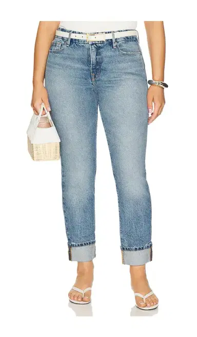 Good American Mid Rise Good Classic Cuffed Jeans | Thumbnail 2 Good American Mid Rise Good Classic Cuffed Jeans | Thumbnail 2