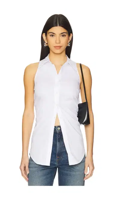 SIMONMILLER Loch Sleeveless Poplin Button Up | Thumbnail 1 SIMONMILLER Loch Sleeveless Poplin Button Up | Thumbnail 1