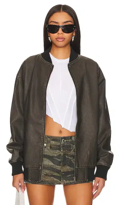 superdown Ariel Faux Leather Bomber | Thumbnail 1 superdown Ariel Faux Leather Bomber | Thumbnail 1
