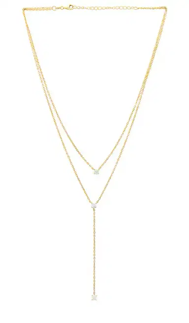 SHASHI Solitaire Layered Lariat | Thumbnail 1 SHASHI Solitaire Layered Lariat | Thumbnail 1