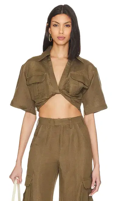 L'Academie The Chrisa Crop Blouse | Thumbnail 1 L'Academie The Chrisa Crop Blouse | Thumbnail 1