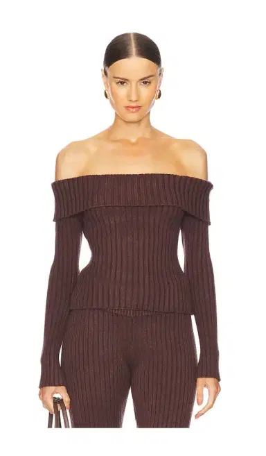 GUIZIO Thalia Rib Off The Shoulder Sweater | Thumbnail 1 GUIZIO Thalia Rib Off The Shoulder Sweater | Thumbnail 1
