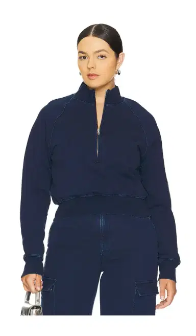 Good American Jeanius Mock Zip Pullover | Thumbnail 2 Good American Jeanius Mock Zip Pullover | Thumbnail 2