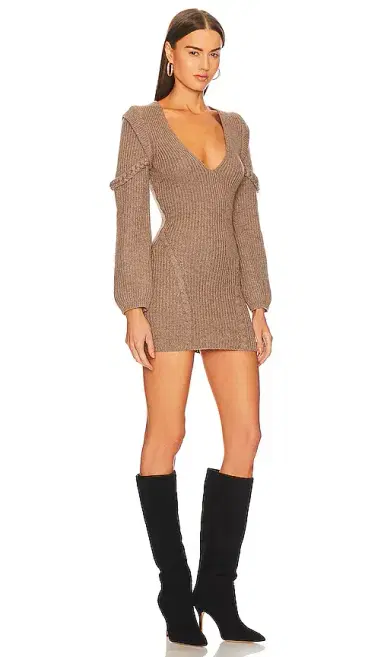 Michael Costello x REVOLVE Malina Deep V Neck Knit Dress | Thumbnail 2 Michael Costello x REVOLVE Malina Deep V Neck Knit Dress | Thumbnail 2