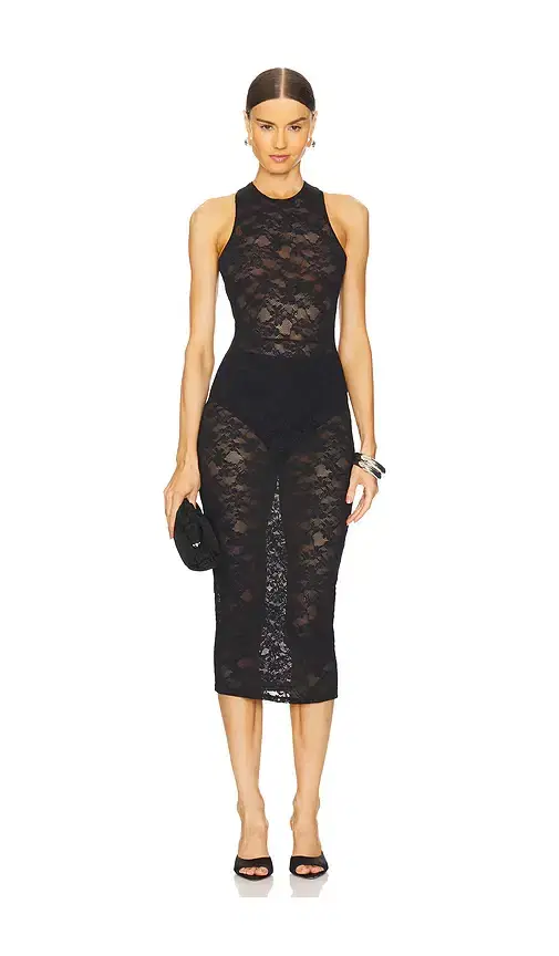 Le Stretch Lace Racer Tank Dress Le Stretch Lace Racer Tank Dress