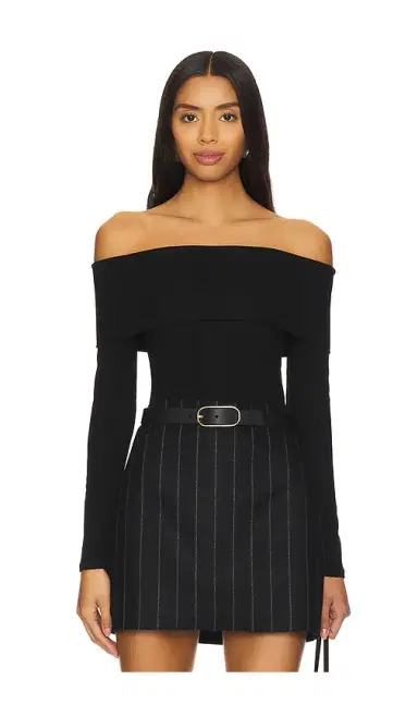 Theory Long Sleeve Off The Shoulder Top | Thumbnail 1 Theory Long Sleeve Off The Shoulder Top | Thumbnail 1