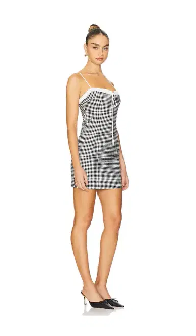 LIONESS Bardot Gingham Mini Dress | Thumbnail 2 LIONESS Bardot Gingham Mini Dress | Thumbnail 2