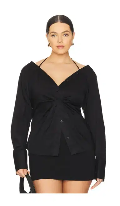 Good American Poplin Off Shoulder Top | Thumbnail 2 Good American Poplin Off Shoulder Top | Thumbnail 2
