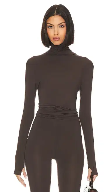 Norma Kamali Slim Fit Long Sleeve Turtle Top | Thumbnail 1 Norma Kamali Slim Fit Long Sleeve Turtle Top | Thumbnail 1