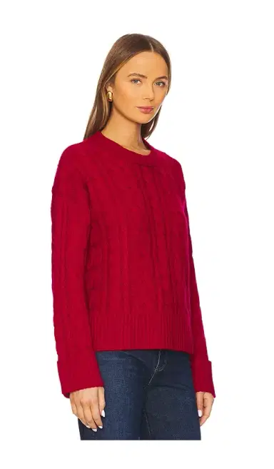 Autumn Cashmere Oversize Cable Crew With Turn Back Cuffs | Thumbnail 2 Autumn Cashmere Oversize Cable Crew With Turn Back Cuffs | Thumbnail 2