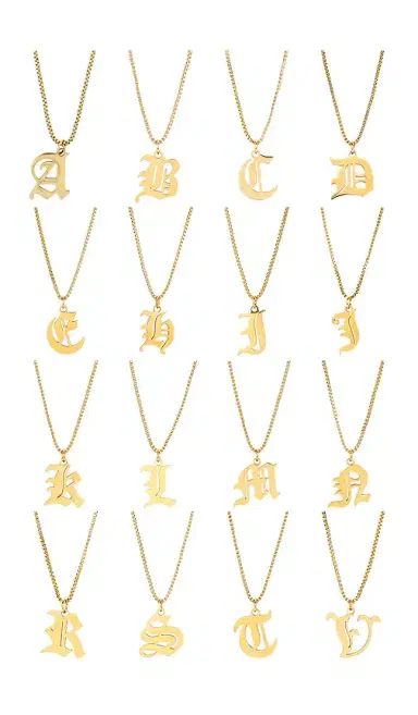 petit moments Old English Initial Necklace | Thumbnail 2 petit moments Old English Initial Necklace | Thumbnail 2