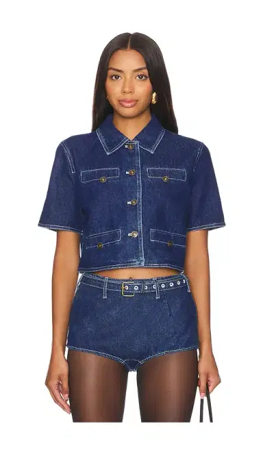 LIONESS Halston Denim Top | Thumbnail 1 LIONESS Halston Denim Top | Thumbnail 1