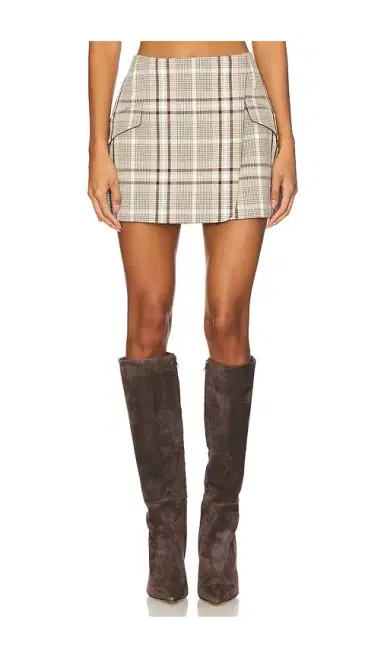 SIMKHAI Payton Wrap Mini Skirt | Thumbnail 1 SIMKHAI Payton Wrap Mini Skirt | Thumbnail 1