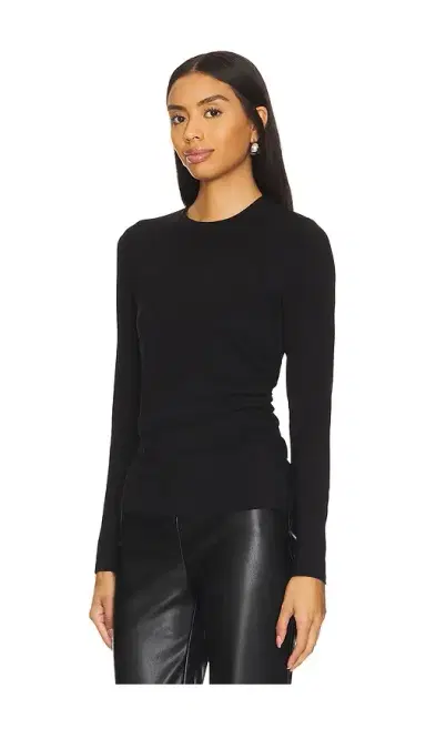 Vince Side Drape Long Sleeve Crew | Thumbnail 2 Vince Side Drape Long Sleeve Crew | Thumbnail 2